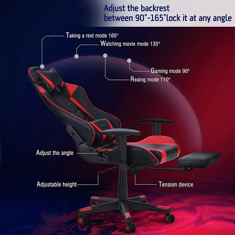 Silla Ergonó Mica Adjustable Swivel Leather PU PC Chair