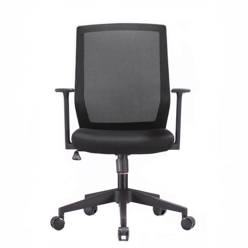 Black Office Chair Comfortable Mesh Fabric Simple Mechanism Revolving Chair