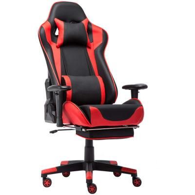Red Computer Modern Gaming Chair with Massage and Footrest