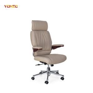 Cool High Back Full Grain White Leather Computer Desk Swivel Chair