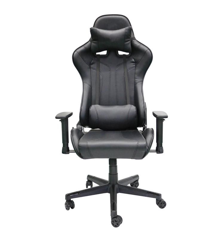 (KNIGHT-BL) Modern High Quality Black Racing Computer Gaming Chair Ergonomic Backrest and Seat Height Adjustment with Headrest