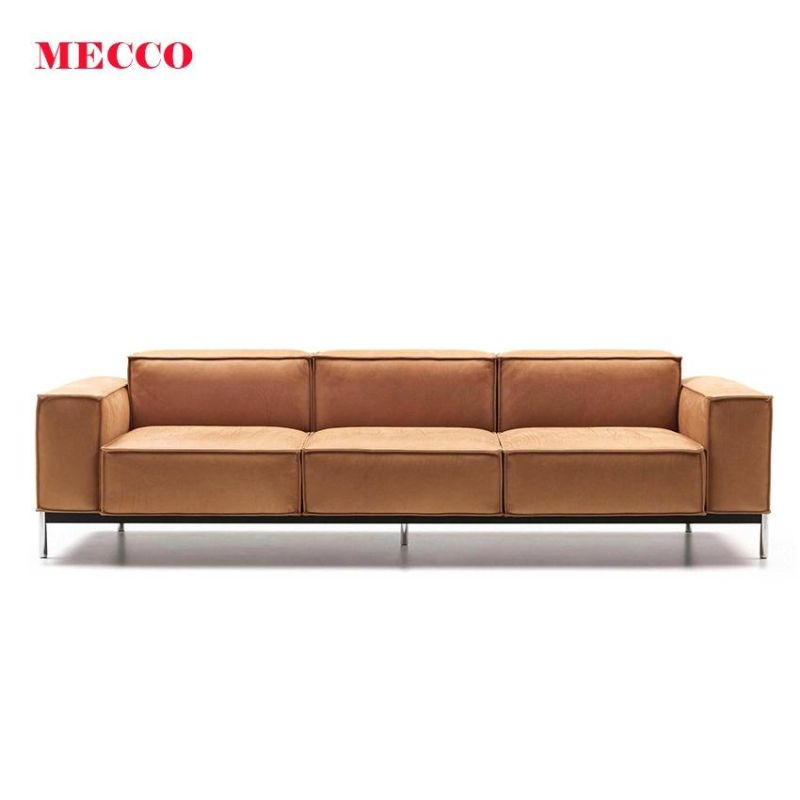 Custom Made Luxury Genuine Good Quality Leather Fabric Office Sofa