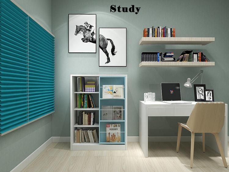 Modern 4-Tier Bookshelf Metal Bookcase Display Kid Book Shelf Storage Cabinet for Living Room