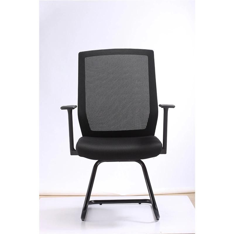 Black Comfortable Conference Mesh Back Visitor Office Chair with Metal Leg