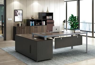 Original Design Walnut Modern Office Executive Desk Iron Leg Boss Desk