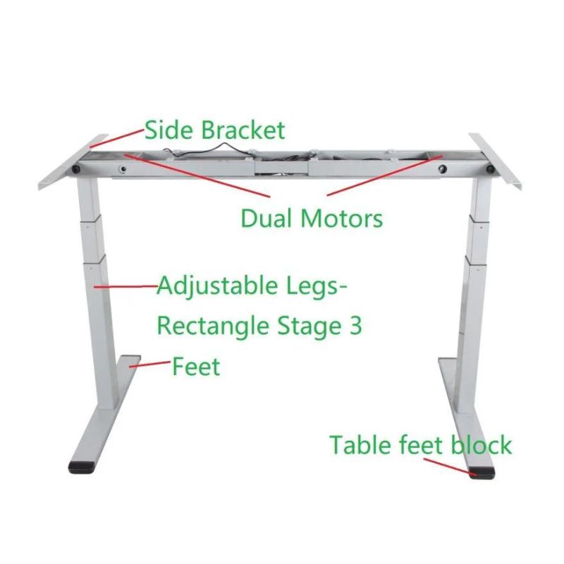 Electric Dual Motors Adjustable Home Furniture Wooden Desk Height Standing Office Desk