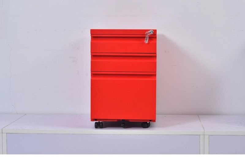 3 Drawer Mobile Pedestal Portable File Cabinet with Lock