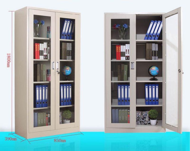 Wholesale Metal Office Steel File Storage Filing Iron Cabinet with Glass Door