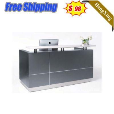 Black Color Latest Design Office School Melamine Wooden Reception Desk