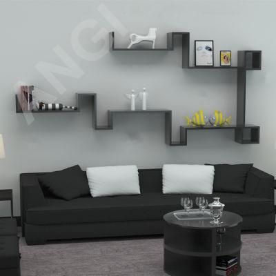 Angi Floating Wooden Wall Shelf S Shape Painted MDF Furniture Set of 2 GB2803
