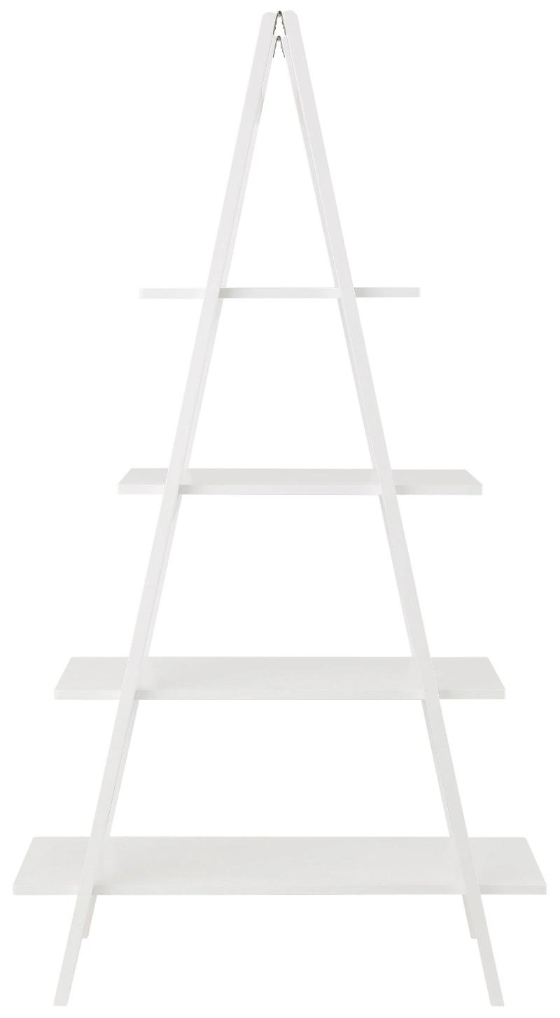 Triangle Wood Bookshelf 4 Tiers Ladder Bookshelf