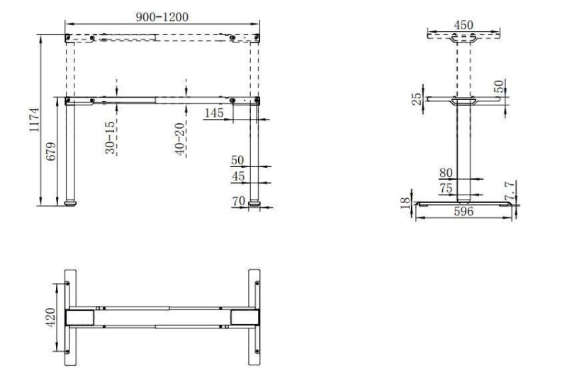 Jiecang Simple Design Telescopic Automatic Standard Electric High Adjustable Desk Lift Frame