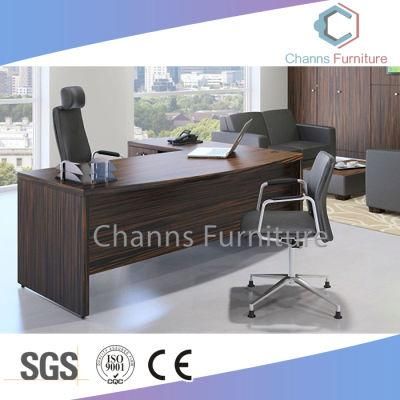 Hot Sale Office Furniture Dark Color Executive Desk with Side Table (CAS-D5404)