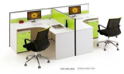 Green Single Side 2 Seater Panel Office Desk (FOH-SS42-2814)