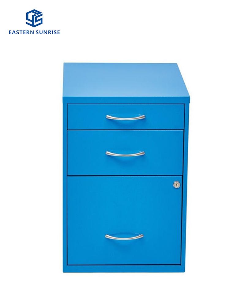 Iron Filing Cabinet with Three Drawers for Office Furniture