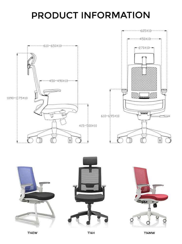 Height Adjustable Armrest High Back Mesh Lift Chair Ergonomic Executive Fabric Office Swivel Chairs