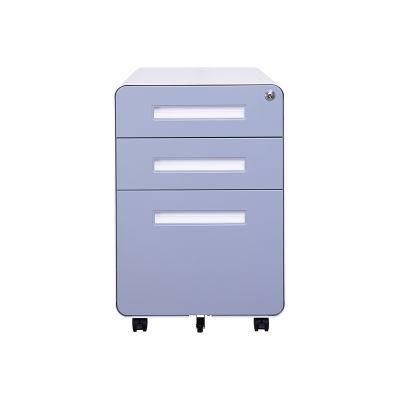 Office Furniture Steel Filing Cabinet 3 Drawer Storage Mobile Pedestal