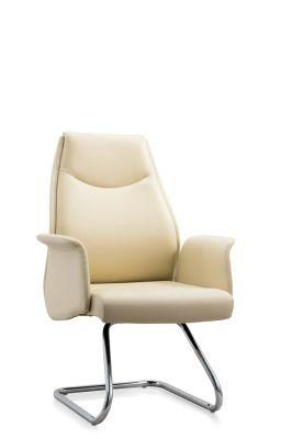 Steel Frame Chromed Finished Base PU / Leather Upholstery for Seat and Back with Padding Arm Conference Chair