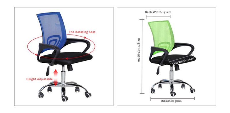 Height Adjustable Rotating Visitor Swivel Ergonimic Stainless Steel Leather Executive Mesh Office Chair with Armrests for Conference Meeting Training Event