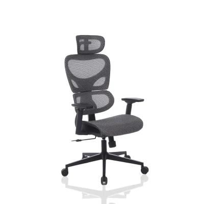 High Back Adjustable Revolving Manager Executive White Swivel Lift Ergonomic Mesh Fabric Gaming Office Chair with Headrest