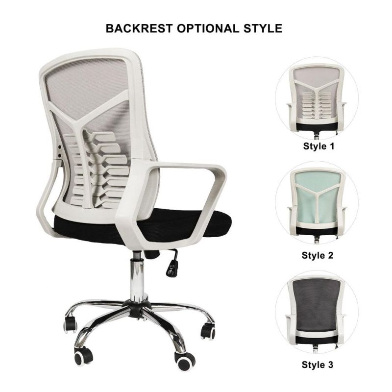 South America No Wheel Low Back Cheap Price Ergonomic Bow Shape Metal Base Mesh Office Chair