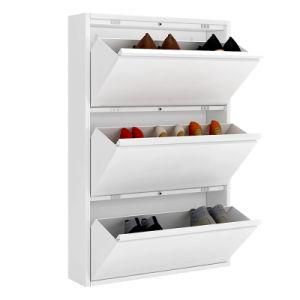 High-End Fashion Style 3-Drawer Metal Shoe Cabinet