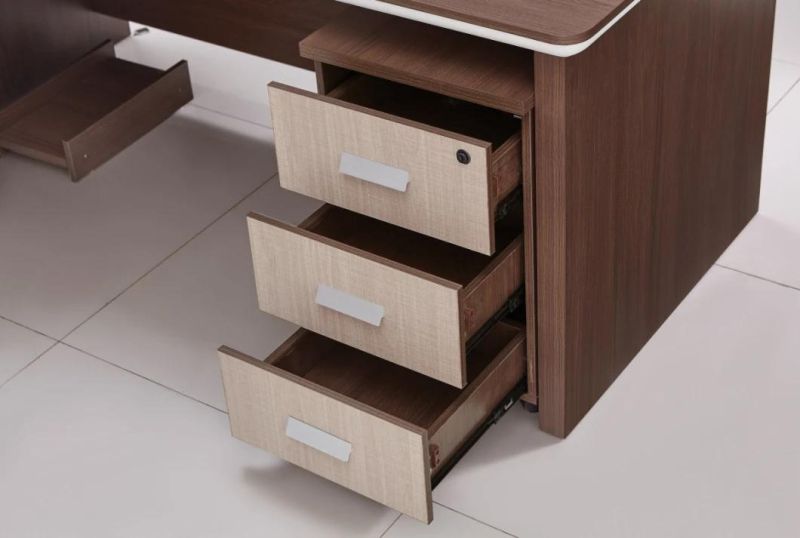 Hot Sale E1 MDF Board L Shaped Wooden Office Furniture Executive Desk