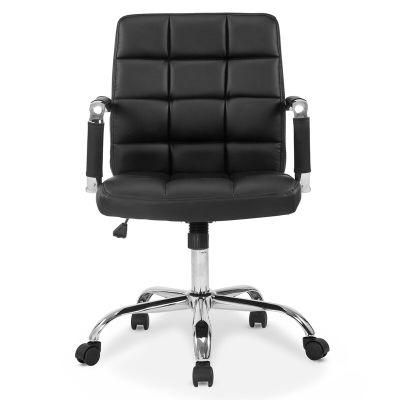 Design Upholstery PU Swivel Task Office Chair with Chrome Frame