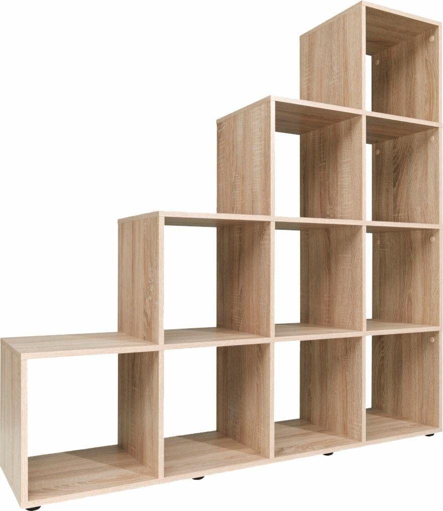 Standing Corner Ladder Wooden Bookshelf with 4 Tiers