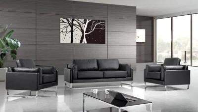 Modern Hotel Chair Office Leather Sofa with Stainless Frame 1+1+3