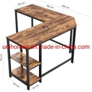 Modern L-Shaped Computer Office Desk, Corner Gaming Desk with Monitor Stand, Home Office Study Writing Table Workstation for Small Spaces