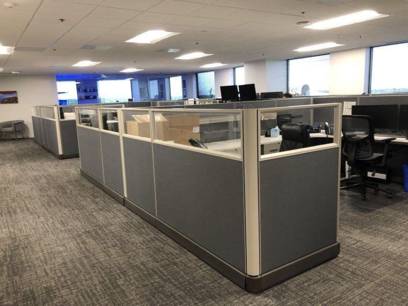 China Factory MFC Office Wooden Table Co-Working Call Center Workstation Cubicle Partition