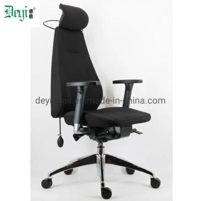 Full Black Fabric Upholstery Headrest Available with Clothes-Hanger Aluminium up and Down Arm Manager Office Chair