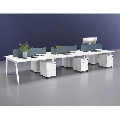 Modern Design White Office Computer Desk Six Seat Office Workststion