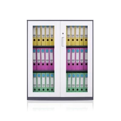 Office Furniture Swing Glass Door Steel Cupboard Metal Filing Cabinet
