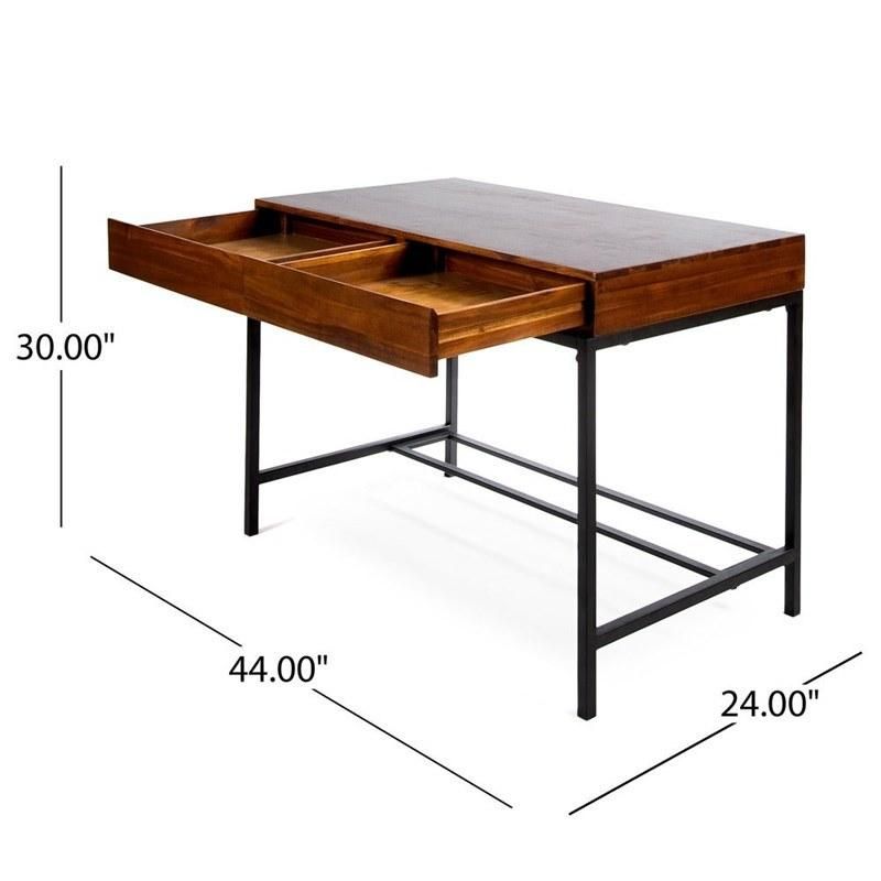 Industrial Acacia Wood Storage Desk by Yamazonhome