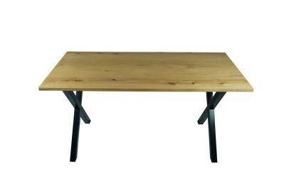 Veneered Oak Wood Office Desk 30X60 Inch with X Style Legs