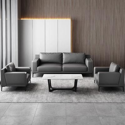Promotion Price Leather Furniture Office Waiting Room Leisure Sofa Sets 1+1+2 Modern Design