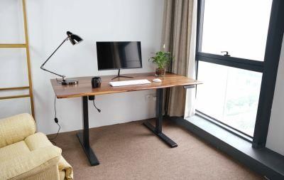 Solid Black Walnut Live Edge Wide Plank Lift Office Desk Table 30X60X0.8inch