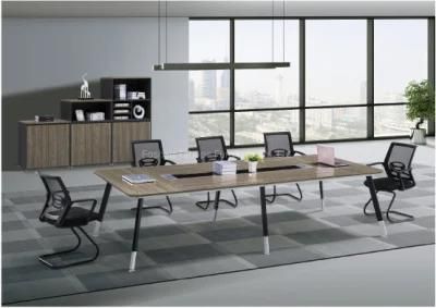 Melamine Furniture Conference Meeting Table with Metal Legs