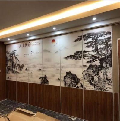 Decorative Wooden Moving Restaurant Sliding Folding Soundproof Partition Wall