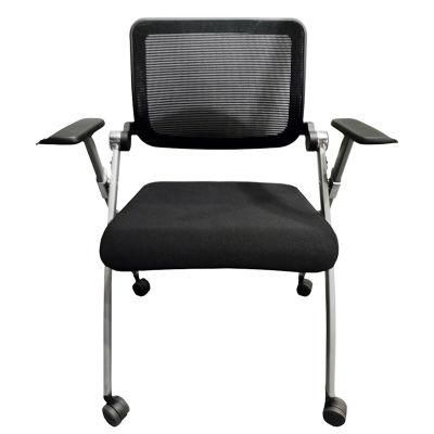 Staff Portable Metal Mesh Training Folding Office Chair with Wheels