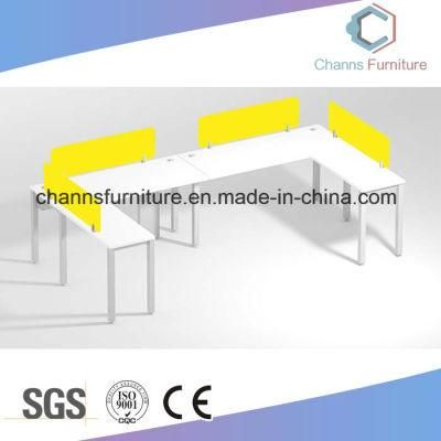 U Shape Yellow Partition Office Wooden Workstation CAS-W1806