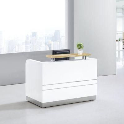 Beauty Front Desk Office Salon Restaurant Wood White Paint Reception Desk