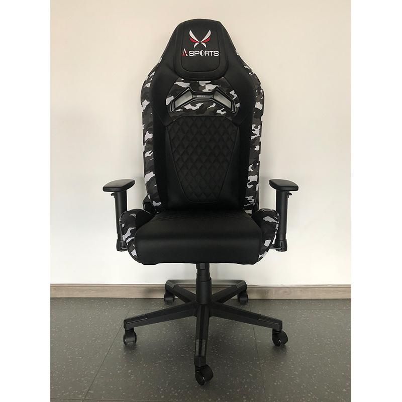 PU Leather and Fabric Gaming Chair Computer Racing Gamer Chair with Footrest