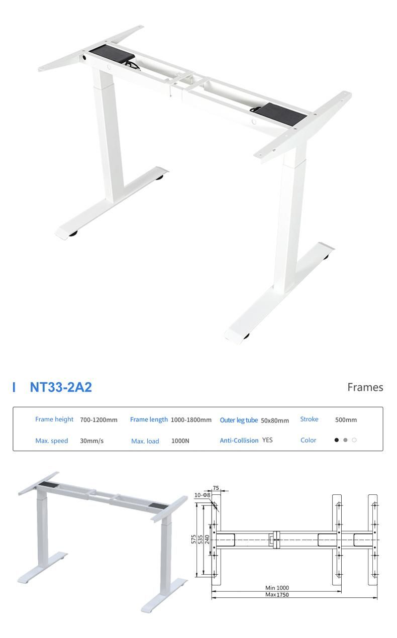 Electric Dual Motor Computer Portable Table Leg Height Adjustable Sit Stand Office Standing Desk