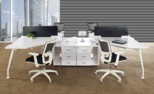 Simply Design White Office 4 Seats Office Workstation Partition Desk