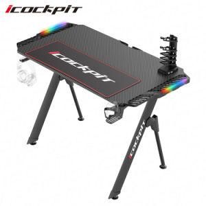 Icockpit Professional Gaming Computer Desk Modern Design Game Table RGB Gaming Desk for Gamer