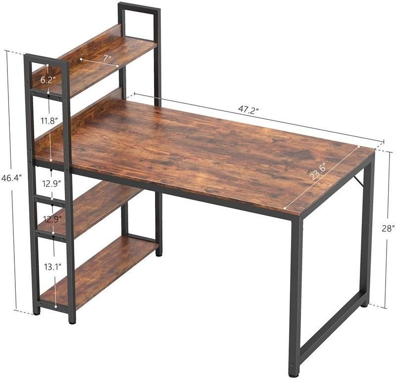 Computer Desk 47 Inch with Storage Shelves Study Writing Table for Home Office