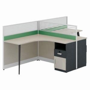 Office L Shape Cubicle 4 People Partition Seat Wooden Table Computer Desk